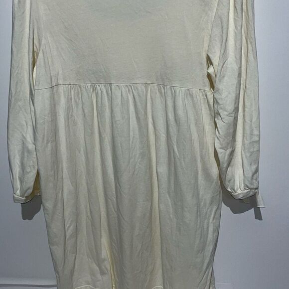 One World Women's Cream Crochet Sequin 3/4 Sleeve 100% Cotton Blouse Large - Picture 8 of 9
